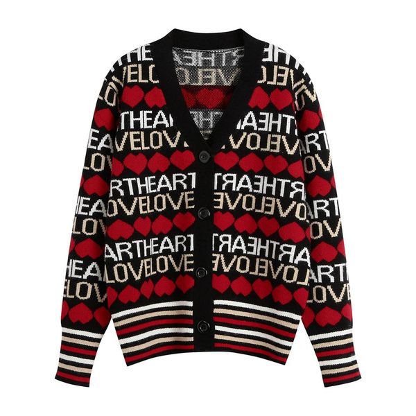 winter women casual loose warm v neck letter heart print button knit sweater outwear coat, White;black
winter women casual loose warm v neck letter heart print button knit sweater outwear coat, White;black