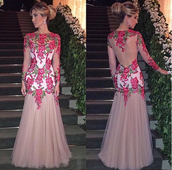 mermaid pink tulle prom dresses sheer long sleeves with 3d embroidery 2019 elegant evening party dresses, Black
mermaid pink tulle prom dresses sheer long sleeves with 3d embroidery 2019 elegant evening party dresses, Black