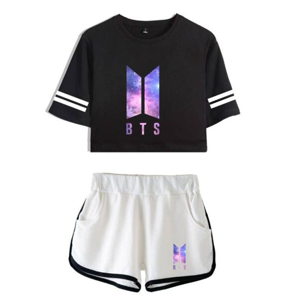 women two pieces tracksuits pants sky print short sleeved t-shirt shorts suits female active sportswear dancing sets shorts outfits, Gray 
women two pieces tracksuits pants sky print short sleeved t-shirt shorts suits female active sportswear dancing sets shorts outfits, Gray