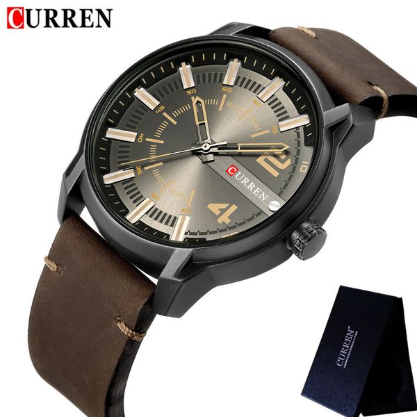 curren mens watches waterproof leather band sport business army male clock gift relogio masculino 8306, Slivery;brown
curren mens watches waterproof leather band sport business army male clock gift relogio masculino 8306, Slivery;brown