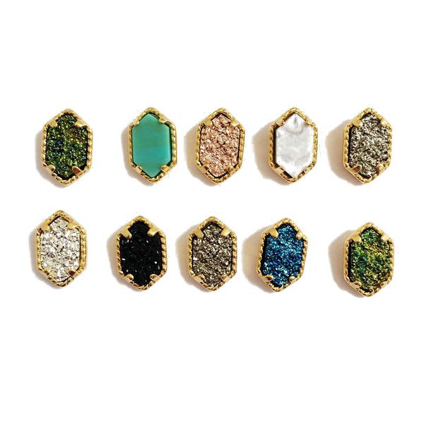 hexagonal prism natural stone stud ear rings gold plated copper earrings for women fashion jewelry earrings, Golden;silver
hexagonal prism natural stone stud ear rings gold plated copper earrings for women fashion jewelry earrings, Golden;silver