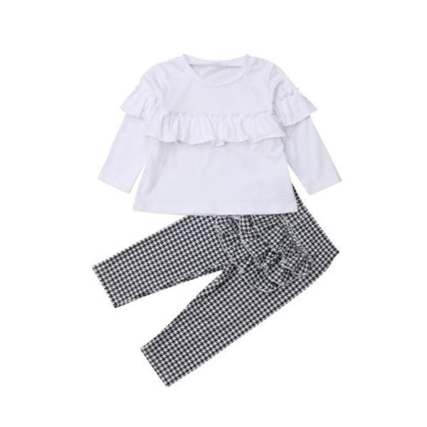 toddler kids baby girl clothes ruffle plaid pants leggings 2pcs outfits clothes set, White
toddler kids baby girl clothes ruffle plaid pants leggings 2pcs outfits clothes set, White