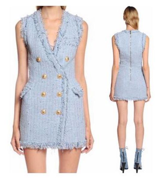 2018 new with label brand b original design women's metal buckles double-breasted tassel colored woven sleeveless dress, Black;pink
2018 new with label brand b original design women's metal buckles double-breasted tassel colored woven sleeveless dress, Black;pink