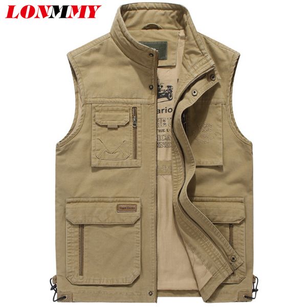 lonmmy vests male with many pockets sleeveless jacket mens vest cotton army green khaki style chalecos para hombre new, Black;white
lonmmy vests male with many pockets sleeveless jacket mens vest cotton army green khaki style chalecos para hombre new, Black;white