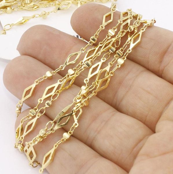 

1m (3.3feet). raw brass 24k shiny gold chain necklace ..( .nickel safe lead safe) size : 4x12,5mm soldered chain bxb109-2, Silver