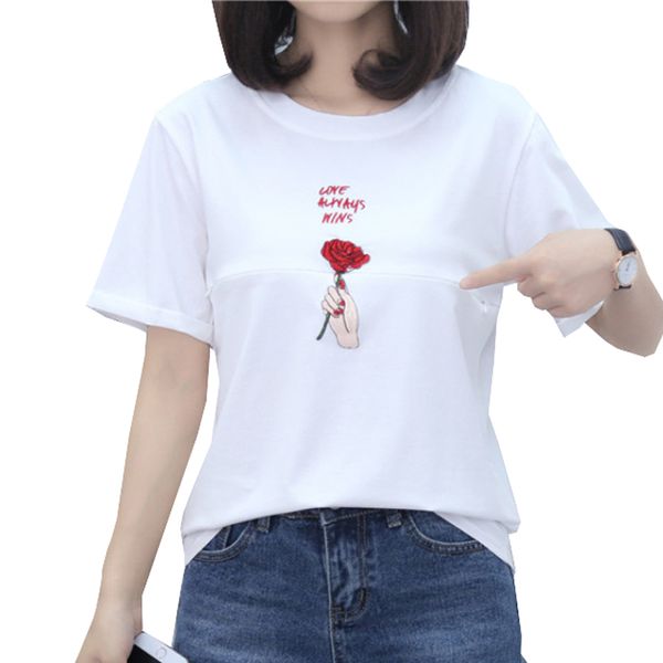 maternity casual nursing clothes breastfeeding t shirts for pregnant summer short sleeve embroidery tees pregnancy new, White
maternity casual nursing clothes breastfeeding t shirts for pregnant summer short sleeve embroidery tees pregnancy new, White