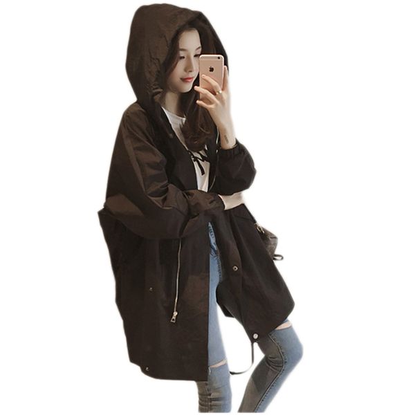spring lady hooded windbreaker new trench coat womens zipper hooded summer women windbreaker females loose large size outerwear, Tan;black
spring lady hooded windbreaker new trench coat womens zipper hooded summer women windbreaker females loose large size outerwear, Tan;black