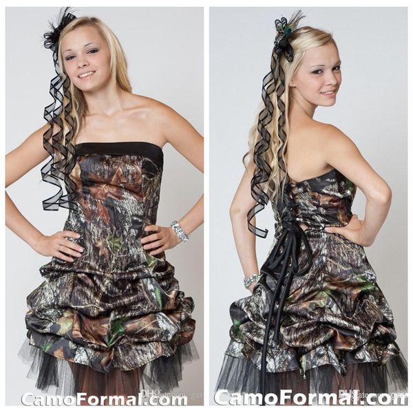 strapless camo short prom dresses camouflage tulle formal homecoming party gowns junior lace up back mini cheap, Black
strapless camo short prom dresses camouflage tulle formal homecoming party gowns junior lace up back mini cheap, Black