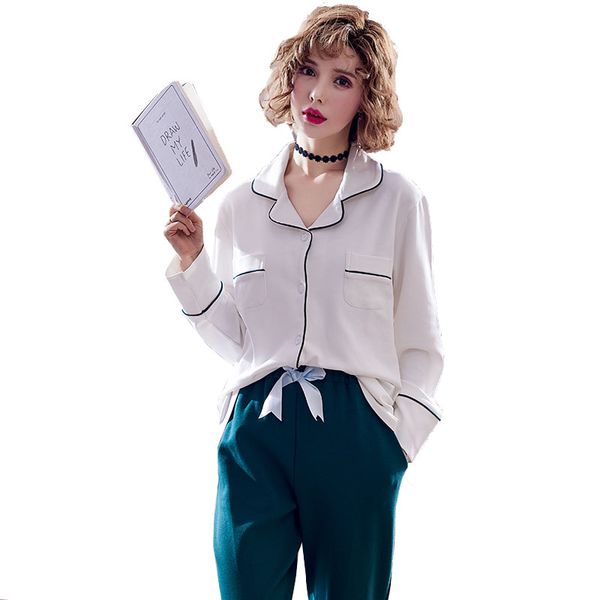 women fashion pajama set cotton sleepwear autumn and winter female pajamas pure color nightwear worn outside lovely pijama mujer, Blue;gray
women fashion pajama set cotton sleepwear autumn and winter female pajamas pure color nightwear worn outside lovely pijama mujer, Blue;gray