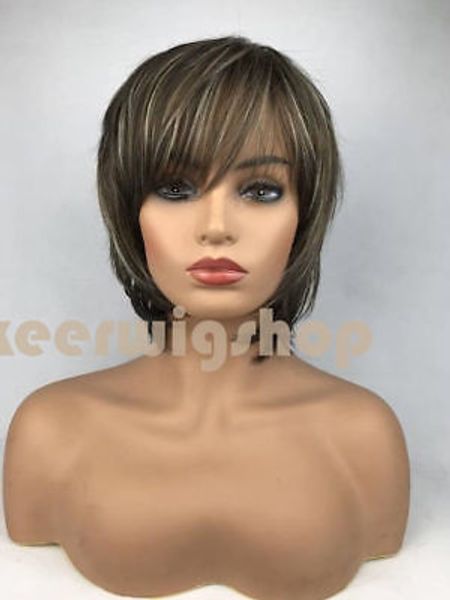 new fashion women short straight hairstyle multi color synthetic hair wigs, Black;brown
new fashion women short straight hairstyle multi color synthetic hair wigs, Black;brown