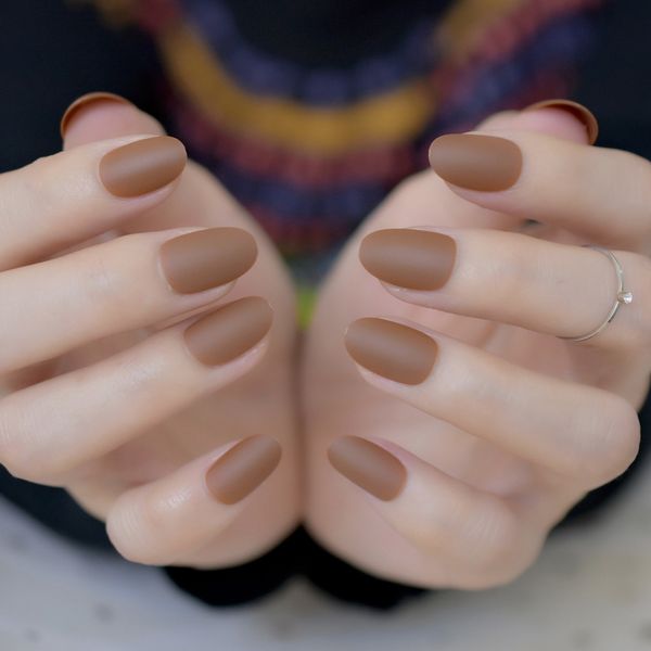 matte short acrylic fake nails brown round false nail full cover diy nail art manicure product for lady with glue sticker z831, Red;gold
matte short acrylic fake nails brown round false nail full cover diy nail art manicure product for lady with glue sticker z831, Red;gold