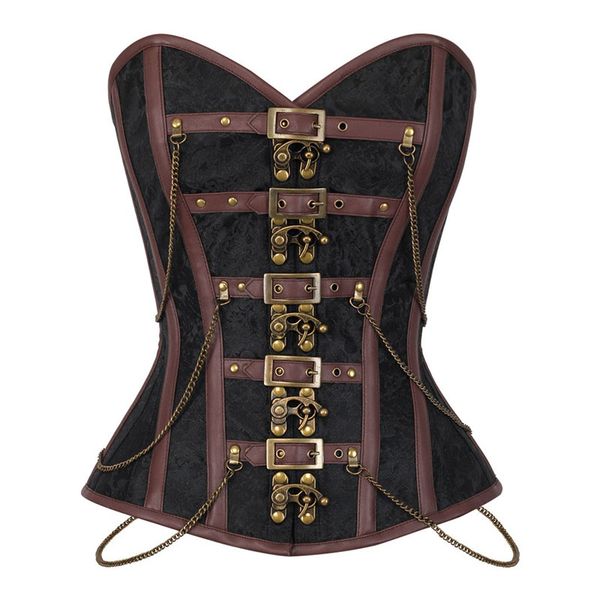 women steampunk gothic steel boned tight lacing corset lace up overbust ladies sequined chain s-xxl plus size w31267, Black;white
women steampunk gothic steel boned tight lacing corset lace up overbust ladies sequined chain s-xxl plus size w31267, Black;white