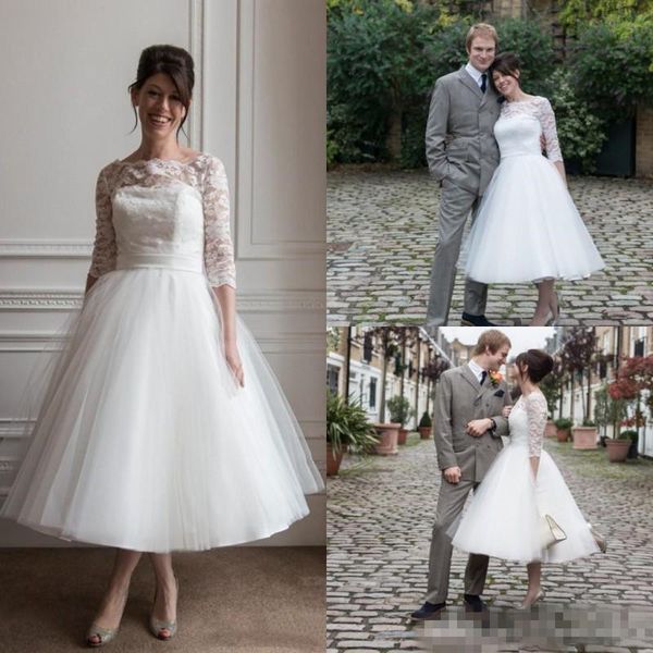 Tea-length Wedding Dresses with Long Sleeves 2018 Modest Retro Vintage 1920s' Bateau Short Country Garden Bridal Wedding Gown
Tea-length Wedding Dresses with Long Sleeves 2018 Modest Retro Vintage 1920s' Bateau Short Country Garden Bridal Wedding Gown