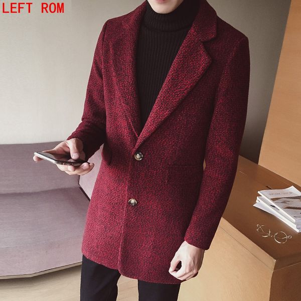 2017 fashion winter new fleece korean version of the woolen coat men's long section of the windbreaker casual woolen men, Black
2017 fashion winter new fleece korean version of the woolen coat men's long section of the windbreaker casual woolen men, Black