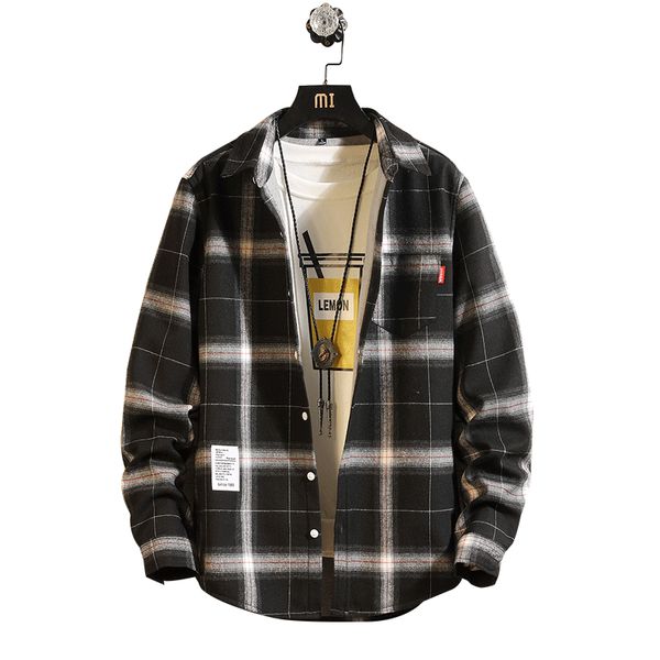 classic plaid shirt & double color stitching casual shirt men's winter long sleeve button men knitted thickening, White;black
classic plaid shirt & double color stitching casual shirt men's winter long sleeve button men knitted thickening, White;black
