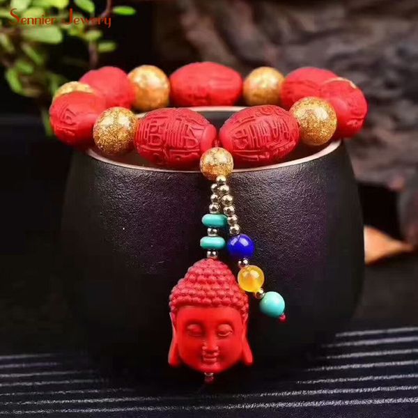 sennier cinnabar goldleaf beads bracelets buddha head buddhist strand bracelet bangle diy jewelry gift drop shipping, Black
sennier cinnabar goldleaf beads bracelets buddha head buddhist strand bracelet bangle diy jewelry gift drop shipping, Black