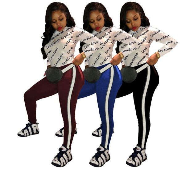 women casual letters printed long sleeve t shirt and skinny long pants sports set for autumn, White
women casual letters printed long sleeve t shirt and skinny long pants sports set for autumn, White
