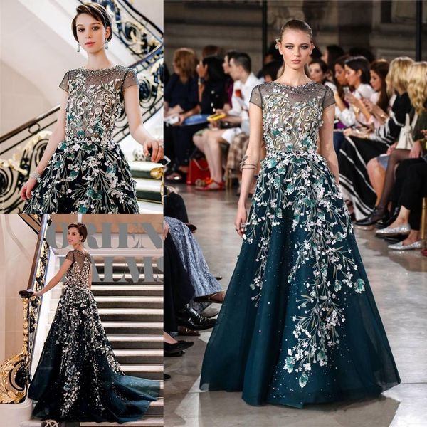 georges hobeika luxury luxury 2018 prom dresses jewel neck short sleeve embroidery beaded formal evening gowns flower sequined party dress, Black
georges hobeika luxury luxury 2018 prom dresses jewel neck short sleeve embroidery beaded formal evening gowns flower sequined party dress, Black