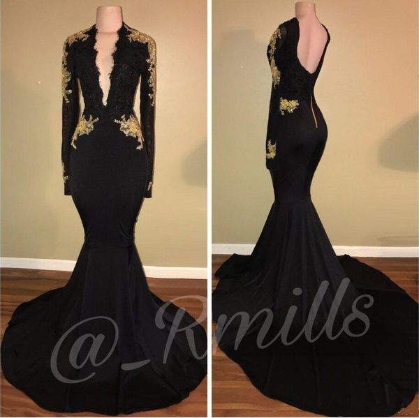 New 2018 African Black Long Evening Dresses Mermaid Gold Appliques Elastic Satin Long Prom Party Gowns Sweep Train Vestidos Arabic Dresses
New 2018 African Black Long Evening Dresses Mermaid Gold Appliques Elastic Satin Long Prom Party Gowns Sweep Train Vestidos Arabic Dresses