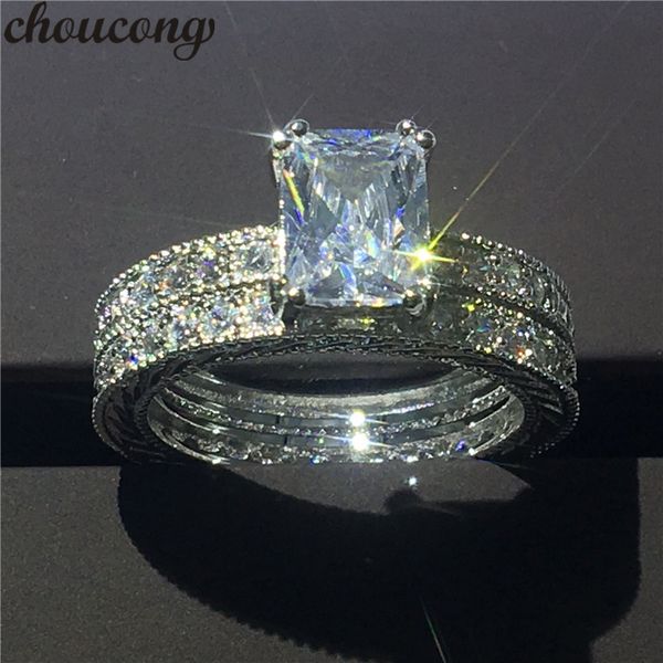 choucong vintage jewelry princess cut 3ct diamonique diamond ring white gold filled engagement wedding band rings set for women, Slivery;golden
choucong vintage jewelry princess cut 3ct diamonique diamond ring white gold filled engagement wedding band rings set for women, Slivery;golden