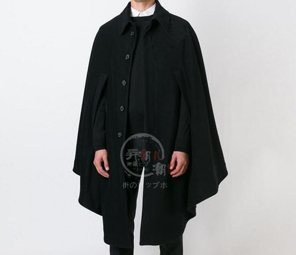 s-6xl 2018 spring male new fashion personality loose cape cloak long woolen coat jacket, Black
s-6xl 2018 spring male new fashion personality loose cape cloak long woolen coat jacket, Black