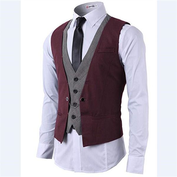 men's slim fit senior business formal suit waistcoat buttoned vest customized single breasted groom, Black
men's slim fit senior business formal suit waistcoat buttoned vest customized single breasted groom, Black