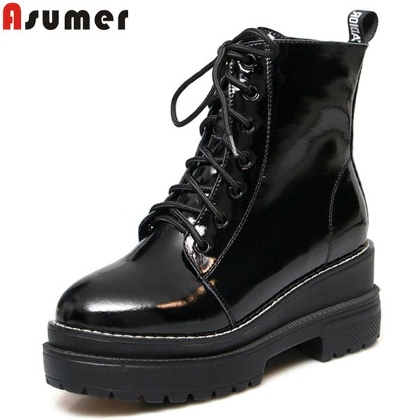 asumer black white fashion ankle boots for women round toe lace up genuine leather boots platform classic ladies prom shoes
asumer black white fashion ankle boots for women round toe lace up genuine leather boots platform classic ladies prom shoes