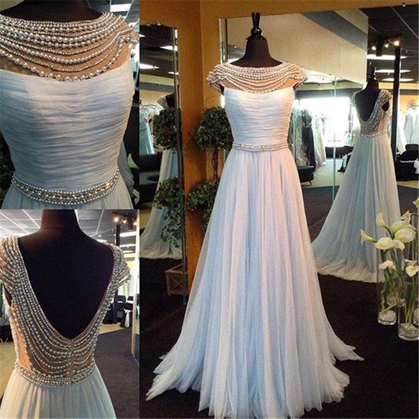 cap sleeves a line long tulle baby blue beading prom dress elegant long beads cap sleeves light blue prom dress with open back, Black
cap sleeves a line long tulle baby blue beading prom dress elegant long beads cap sleeves light blue prom dress with open back, Black