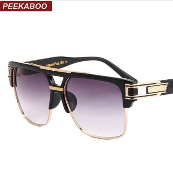 peekaboo men sunglasses 2018 brand design big square semi rimless sun glasses men luxury uv occhiali da sole, White;black 
peekaboo men sunglasses 2018 brand design big square semi rimless sun glasses men luxury uv occhiali da sole, White;black