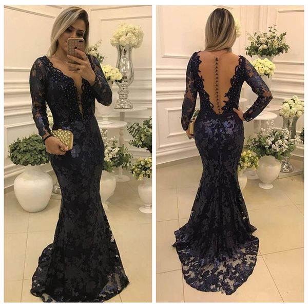 2021 vintage mermaid formal evening dresses lace sheer backless long sleeves mother formal custom online vestidos de evening party gowns, Black;red
2021 vintage mermaid formal evening dresses lace sheer backless long sleeves mother formal custom online vestidos de evening party gowns, Black;red