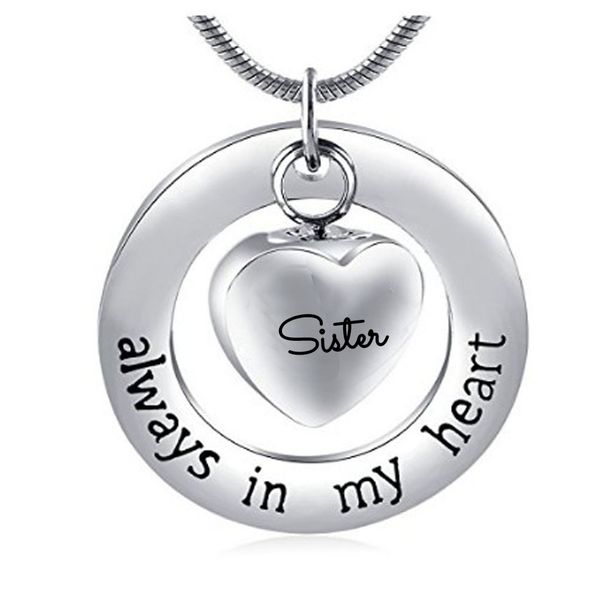 fashion jewelry necklace with stainless steel can open the ring of the ring heart sister cremate jewelry bottle gray pendant necklace., Silver
fashion jewelry necklace with stainless steel can open the ring of the ring heart sister cremate jewelry bottle gray pendant necklace., Silver