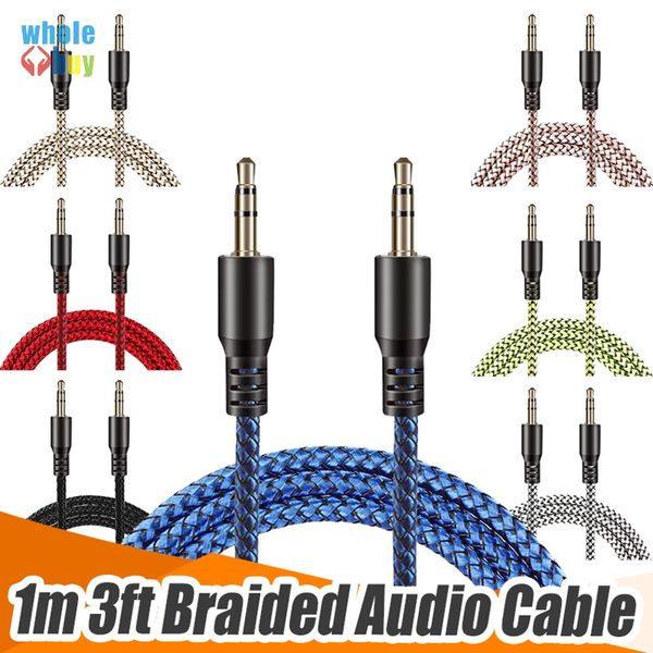 3.5mm jack aux cable for iphone 6 samsung mp3 3.5 mm car audio cable wire colorful nylon headphone aux cord 1m 300pcs/lot
3.5mm jack aux cable for iphone 6 samsung mp3 3.5 mm car audio cable wire colorful nylon headphone aux cord 1m 300pcs/lot