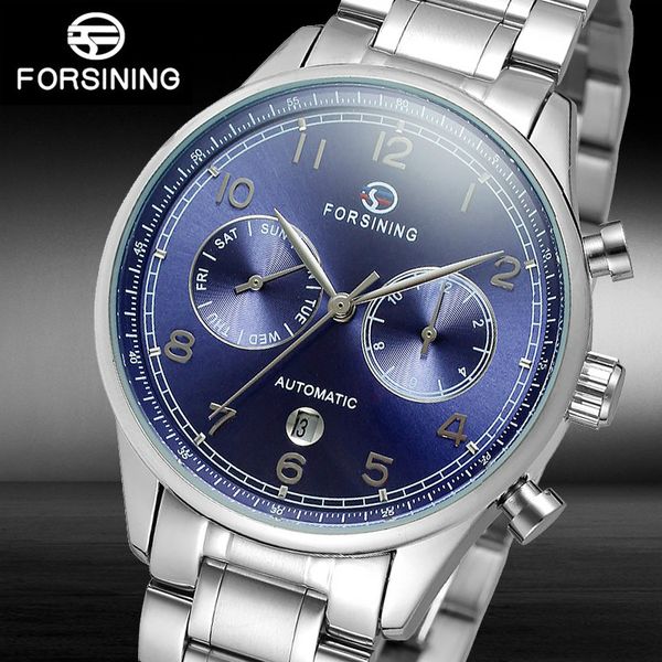 forsining automatic mechanical watches men self wind auto date month week stainless steel business wrist watch relogio masculino, Slivery;brown
forsining automatic mechanical watches men self wind auto date month week stainless steel business wrist watch relogio masculino, Slivery;brown
