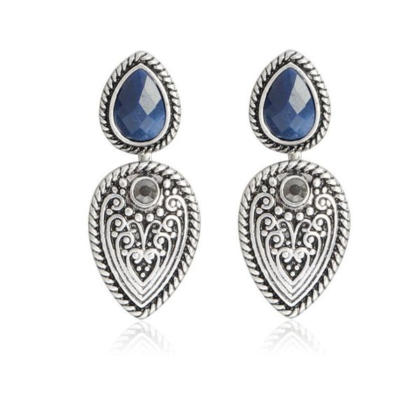 blue stone double side dangle earrings antique silver color drop earring engraved flower vintage jewelry for women
blue stone double side dangle earrings antique silver color drop earring engraved flower vintage jewelry for women