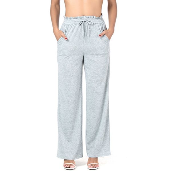 high waist loose pants women summer style string wide leg elastic casual pants female stringy selvedge 2018 new gray trousers, Black;white
high waist loose pants women summer style string wide leg elastic casual pants female stringy selvedge 2018 new gray trousers, Black;white