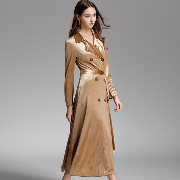 pleuche trench coat for women velour double breasted long trench coat slim windbreaker female 2018 female overcoat classic, Tan;black
pleuche trench coat for women velour double breasted long trench coat slim windbreaker female 2018 female overcoat classic, Tan;black