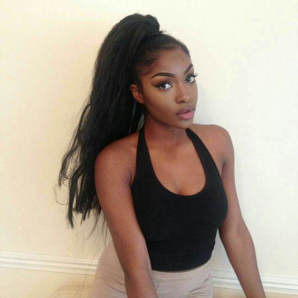 selling brazilian hair straight drawstring ponytail wrap around ponytail natural color 100% human hair 160g extensions, Black
selling brazilian hair straight drawstring ponytail wrap around ponytail natural color 100% human hair 160g extensions, Black