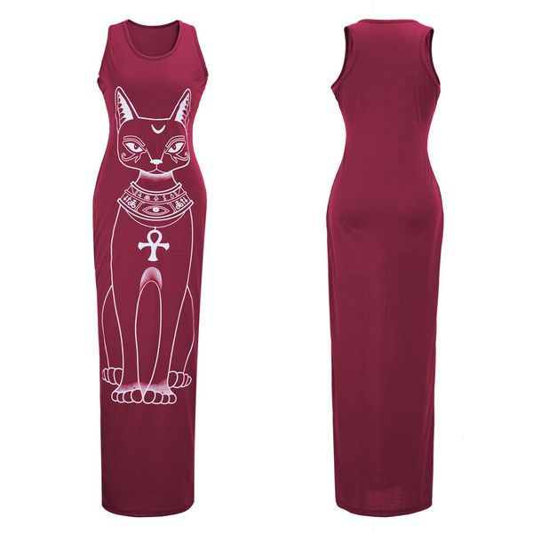 Women Tank Maxi Sheath Dress Women Sleeveless Crew Neck Cotton Cat Printed Dress Cotton Casual Spring Summer Long Dress 
Women Tank Maxi Sheath Dress Women Sleeveless Crew Neck Cotton Cat Printed Dress Cotton Casual Spring Summer Long Dress