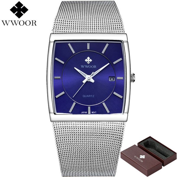 wwoor men watches quartz square waterproof business watch men top stainless steel sport wrist watch male blue clock, Slivery;brown
wwoor men watches quartz square waterproof business watch men top stainless steel sport wrist watch male blue clock, Slivery;brown