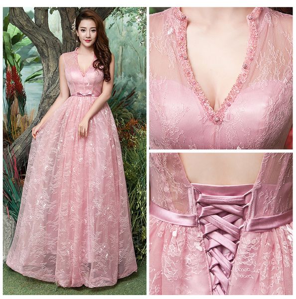 vestido de noiva 2018 elegant pink deep v-neck lace long prom evening dress a-line beads lace up celebrity party dress robe de soriee, Black
vestido de noiva 2018 elegant pink deep v-neck lace long prom evening dress a-line beads lace up celebrity party dress robe de soriee, Black