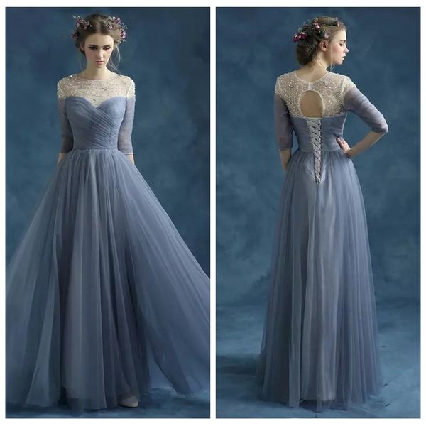 half sleeves a-line prom dresses beaded crystal lace up back 2019 special occasion party gowns real ps formal, Black
half sleeves a-line prom dresses beaded crystal lace up back 2019 special occasion party gowns real ps formal, Black