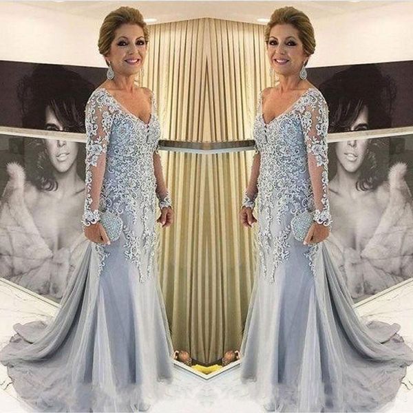 long sleeve mermaid mother of the bride dress v neck handmade appliques lace 2018 new wedding guest dress evening formal party gowns, Black;red
long sleeve mermaid mother of the bride dress v neck handmade appliques lace 2018 new wedding guest dress evening formal party gowns, Black;red