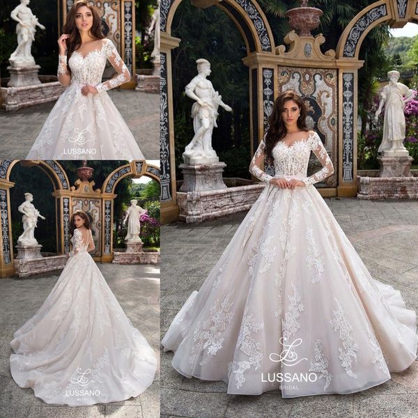 gorgeous plus size ball gown long sleeves wedding dresses sheer neck full lace applique corset court train bridal gowns, White
gorgeous plus size ball gown long sleeves wedding dresses sheer neck full lace applique corset court train bridal gowns, White