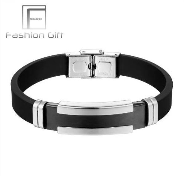 fgifter men's silver black stainless steel silicone rubber bracelets mens bangle wristbands black pulsera male jewelry, Golden;silver
fgifter men's silver black stainless steel silicone rubber bracelets mens bangle wristbands black pulsera male jewelry, Golden;silver