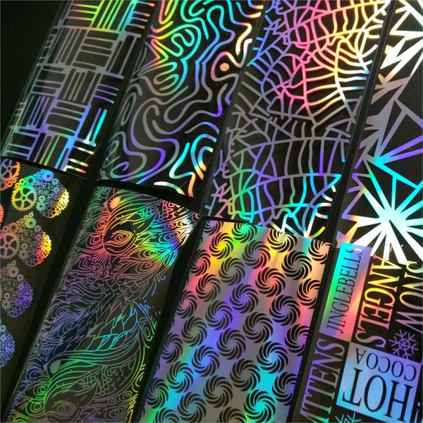 8pcs*20cm fashion clear nail foil holographic snowflake christmas tree transfer stickers diy nail art decals, Black
8pcs*20cm fashion clear nail foil holographic snowflake christmas tree transfer stickers diy nail art decals, Black
