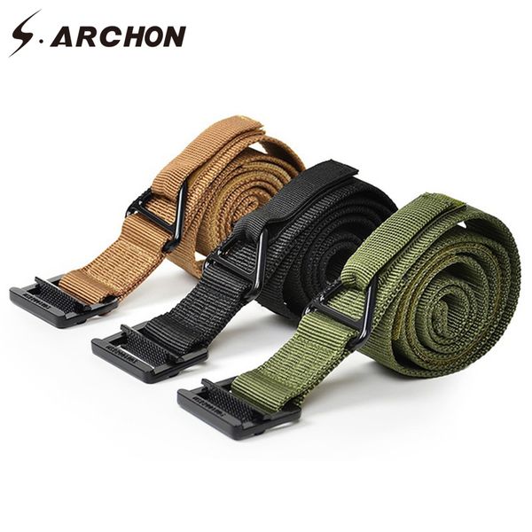 s.archon adjustable tactical nylon belts men metal buckle knock off army waist belt male casual strap belt, Black;brown
s.archon adjustable tactical nylon belts men metal buckle knock off army waist belt male casual strap belt, Black;brown