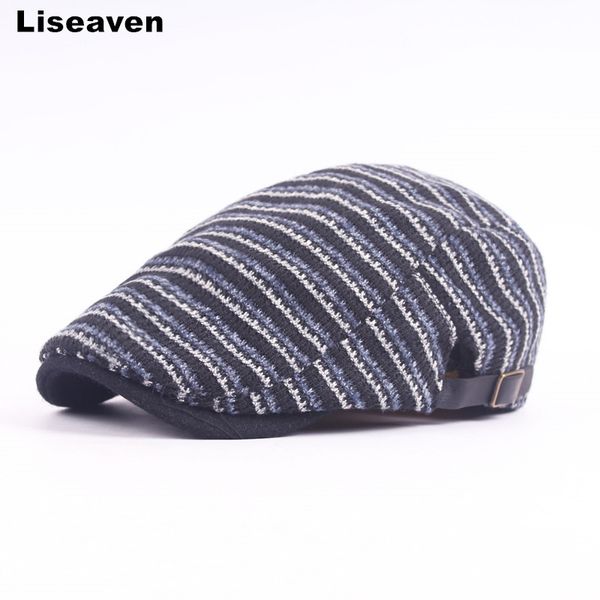 liseaven berets women men fashion striped hat knitting beret autumn winter warm cap unisex, Blue;gray
liseaven berets women men fashion striped hat knitting beret autumn winter warm cap unisex, Blue;gray