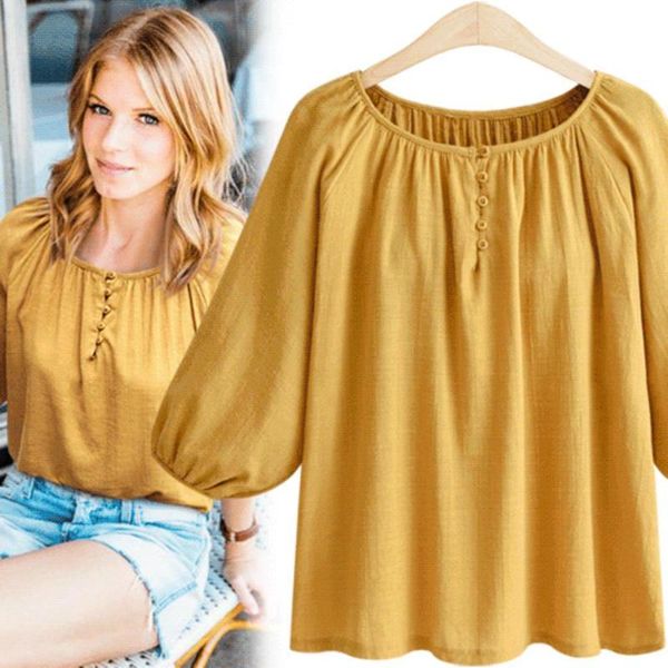 euro style new style pure color round neck three quarter sleeve fashion casual all matched women's blouse bottoming shirt, White
euro style new style pure color round neck three quarter sleeve fashion casual all matched women's blouse bottoming shirt, White