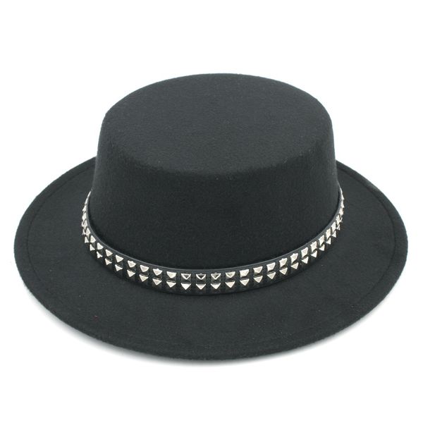 vintage men women wool blend bowler cap boater sailor cap outdoor wide brim pork pie hat flat hat leather band with paillette, Blue;gray
vintage men women wool blend bowler cap boater sailor cap outdoor wide brim pork pie hat flat hat leather band with paillette, Blue;gray