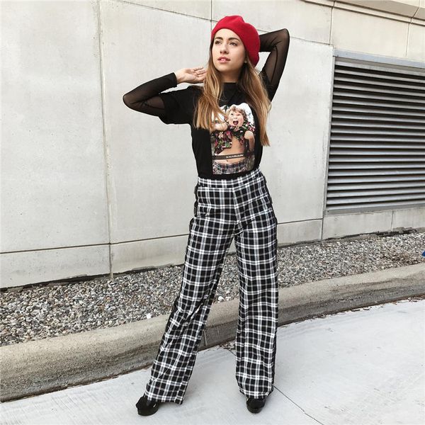 плед пэчворк высокой талией широкие длинные брюки, Black;white
плед пэчворк высокой талией широкие длинные брюки, Black;white